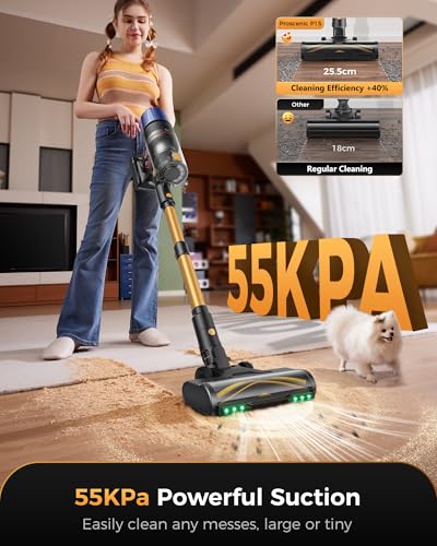 Proscenic P15 Cordless Vacuum: Powerful 600W, 55Kpa, 70Min Runtime