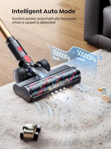 SMOTURE Cordless Vacuum 600W 65 Mins, 3-in-1 Stick Touch Screen, Anti-Tangle, Lightweight - Hardwood Carpet Pet Hair