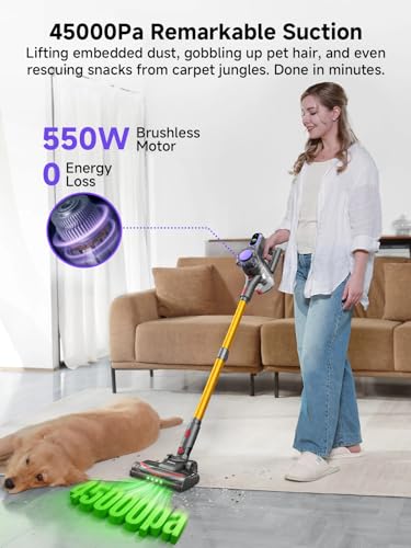 MV3 Cordless Vacuum Cleaner 45KPa Stick Vacuum LED Display
