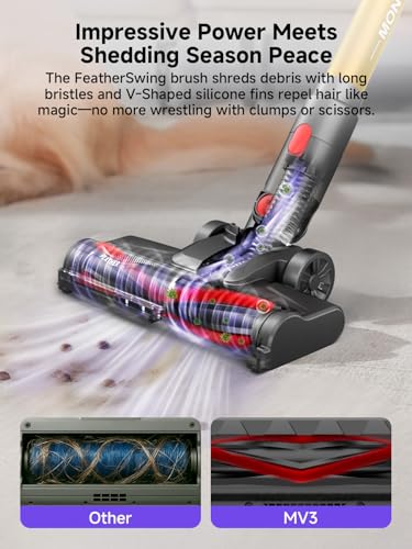 MV3 Cordless Vacuum Cleaner 45KPa Stick Vacuum LED Display