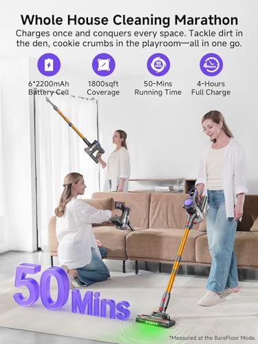 MV3 Cordless Vacuum Cleaner 45KPa Stick Vacuum LED Display
