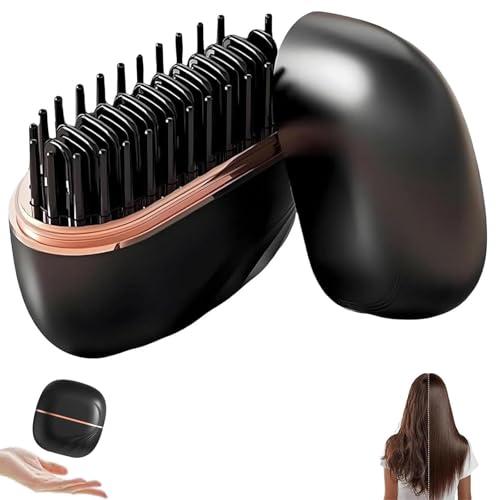 Glambrush Mini 2-in-1 Cordless Hair Straightener Comb - Fast Heating Hot Comb - USB Rechargeable Styling Brush - Temperature Control