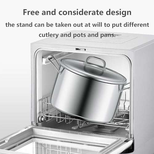 PEIXEN Portable Dishwasher with 360° Spinning Spray & Heated Drying - 4 Wash Programs, Compact Design for Apartments & Dorms