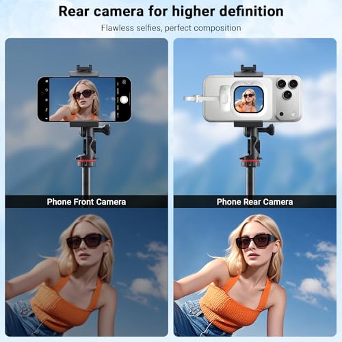 Vlogmate Mini Selfie Screen with Phone Holder for Rear Camera - Ideal for Vlogging, Live Streaming, and TikTok - Compatible with iPhone