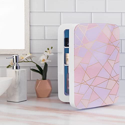 Cooluli 10L Mini Fridge: Car/Office/Dorm Portable Cooler/Warmer - Food/Drinks/Skincare - AC/DC Small Refrigerator (Fractal Pink)