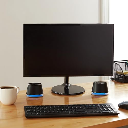 Amazon Basics Stereo 2.0 Speakers for PC/Laptop, 3.5mm Aux, USB-Powered, Black