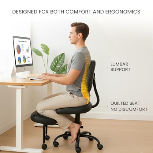 Ergonomic Meditation Chair for Adults | Back Support, Cushioned Seat | ADHD Yoga, Criss Cross Sitting | Height Adjustable, 360° Swivel