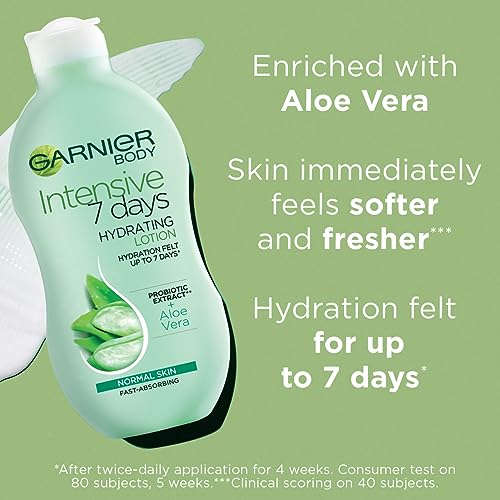 Garnier Aloe Vera Body Lotion 400ml, Hydrating Moisturizer, 7 Days Hydration, Fast Absorbing