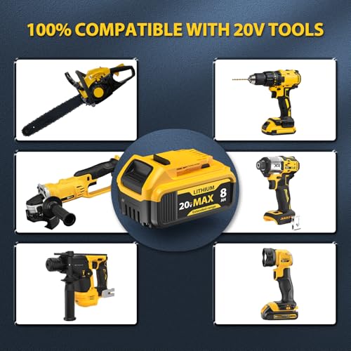 DeWalt 20V Max Battery 8000mAh 2-Pack, DCB206 DCB200 DCB201 - Lithium ion Tools & Chargers