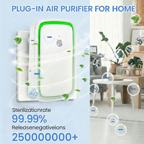 UK Mini Plug-In Air Purifier for Bedroom Home - Dust, Smokers, Pet - Ionizer Inch