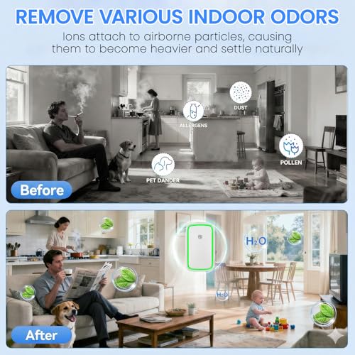 UK Mini Plug-In Air Purifier for Bedroom Home - Dust, Smokers, Pet - Ionizer Inch